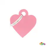 MY FAMILY MEDALLA BASIC SMALL HEART ALUMINUM PINK MFB24