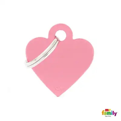 MY FAMILY MEDALLA BASIC SMALL HEART ALUMINUM PINK MFB24