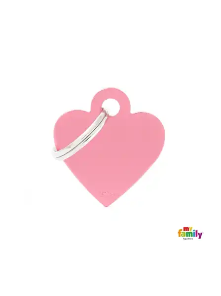 MY FAMILY MEDALLA BASIC SMALL HEART ALUMINUM PINK MFB24