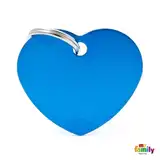 MY FAMILY MEDALLA BASIC BIG HEART ALUMINUM BLUE MFB28