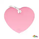 MY FAMILY MEDALLA BASIC BIG HEART ALUMINUM PINK MFB29