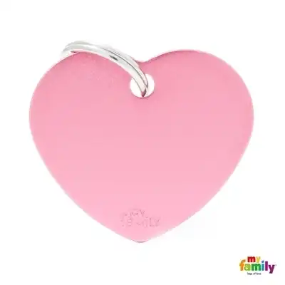 MY FAMILY MEDALLA BASIC BIG HEART ALUMINUM PINK MFB29