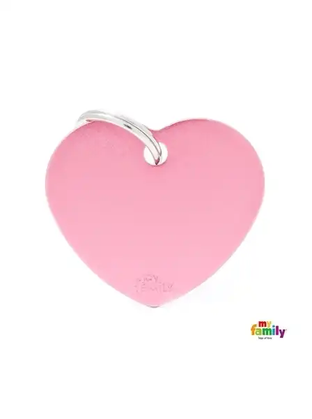 MY FAMILY MEDALLA BASIC BIG HEART ALUMINUM PINK MFB29