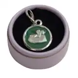PER-ROS PENDIENTE MEDALLA COLOR C/COMEDERO HUESO  
