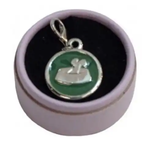 PER-ROS PENDIENTE MEDALLA COLOR C/COMEDERO HUESO  