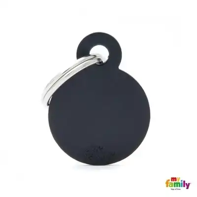 MY FAMILY MEDALLA BASIC SMALL ROUND ALUMINUM BLACK MFB33