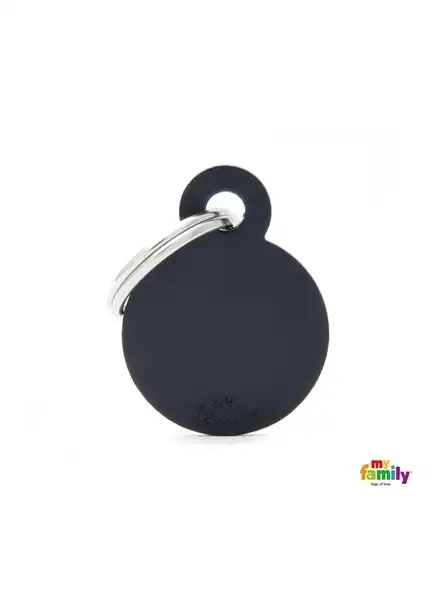 MY FAMILY MEDALLA BASIC SMALL ROUND ALUMINUM BLACK MFB33