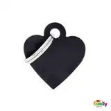 MY FAMILY MEDALLA BASIC SMALL HEART ALUMINUM BLACK MFB35