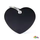 MY FAMILY MEDALLA BASIC BIG HEART ALUMINUM BLACK MFB36