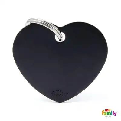 MY FAMILY MEDALLA BASIC BIG HEART ALUMINUM BLACK MFB36