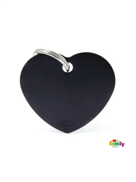 MY FAMILY MEDALLA BASIC BIG HEART ALUMINUM BLACK MFB36