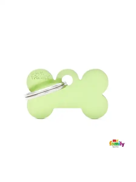 MY FAMILY MEDALLA BASIC SMALL BONE ALUMINUM GREEN MFB37