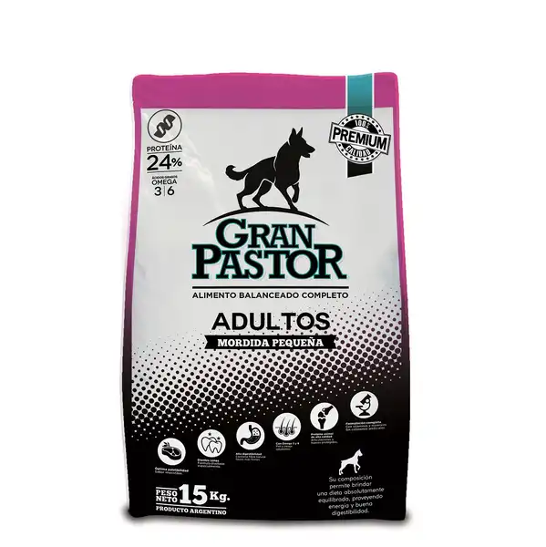 GRAN PASTOR ALIMENTO PERROS ADULTOS MORDIDA PEQUEÑA 15KG