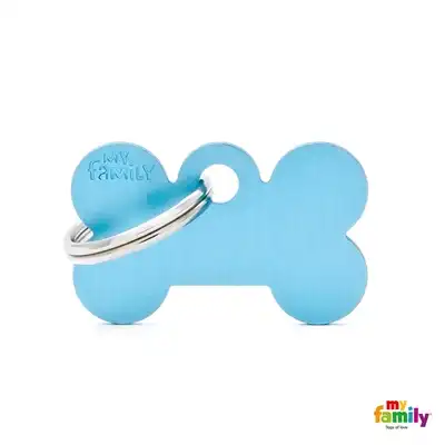 MY FAMILY MEDALLA BASIC SMALL BONE ALUMINUM LIGHT BLUE MFB50