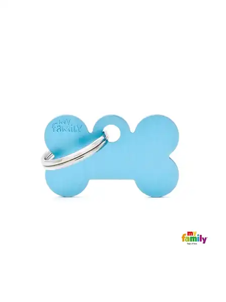 MY FAMILY MEDALLA BASIC SMALL BONE ALUMINUM LIGHT BLUE MFB50