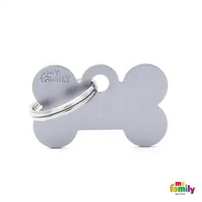 MY FAMILY MEDALLA BASIC SMALL BONE ALUMINUM GREY MFB52