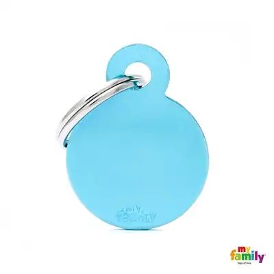 MY FAMILY MEDALLA BASIC SMALL ROUND ALUMINUM LIGHT BLUE MFB55
