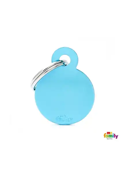 MY FAMILY MEDALLA BASIC SMALL ROUND ALUMINUM LIGHT BLUE MFB55