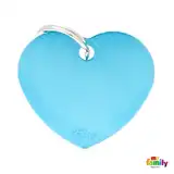 MY FAMILY MEDALLA BASIC BIG HEART ALUMINUM LIGHT BLUE MFB65
