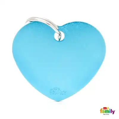 MY FAMILY MEDALLA BASIC BIG HEART ALUMINUM LIGHT BLUE MFB65