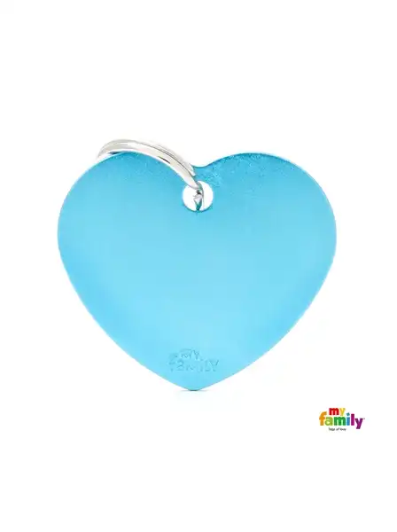 MY FAMILY MEDALLA BASIC BIG HEART ALUMINUM LIGHT BLUE MFB65