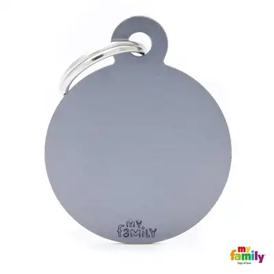 MY FAMILY MEDALLA BASIC BIG ROUND ALUMINUM GREY MFB62