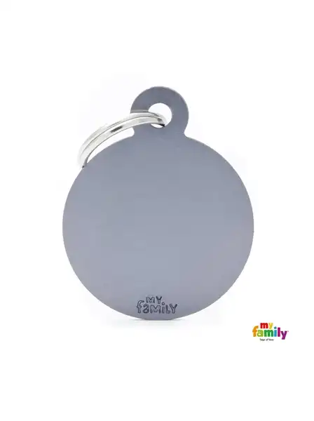 MY FAMILY MEDALLA BASIC BIG ROUND ALUMINUM GREY MFB62