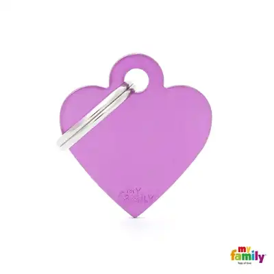 MY FAMILY MEDALLA BASIC SMALL HEART ALUMINUM PURPLE MFB71