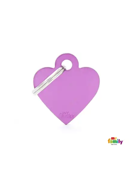 MY FAMILY MEDALLA BASIC SMALL HEART ALUMINUM PURPLE MFB71