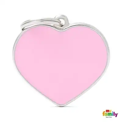 MY FAMILY MEDALLA HANDMADE BIG HEART PINK BH11