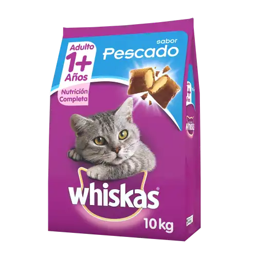 WHISKAS ADULTO +1 SABOR PESCADO 10 KG