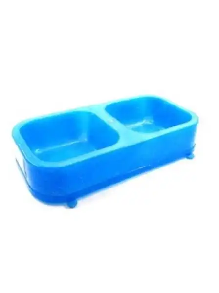 PETSPLAST COMEDERO DOBLE RECTANGULAR CON BRILLANTINA