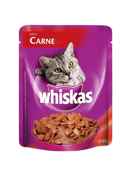 WHISKAS POUCH CARNE EN SALSA 85GRS