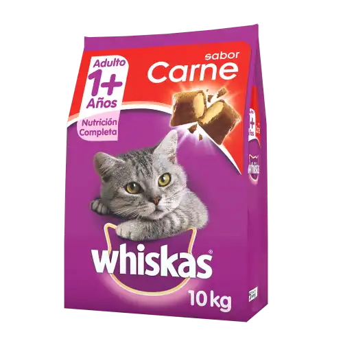 WHISKAS ADULTO +1 SABOR CARNE 10KG