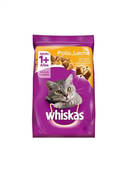 WHISKAS ADULTO 1+ SABOR POLLO Y LECHE 10KG