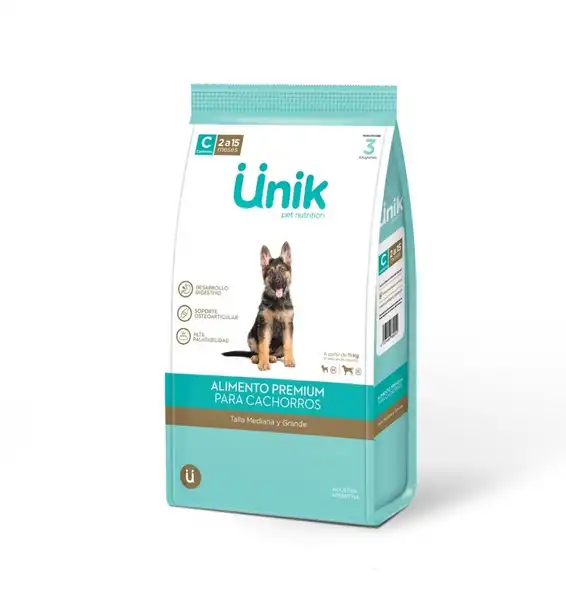 UNIK PERRO CACHORRO TALLA MEDIANA Y GRANDE 15KG