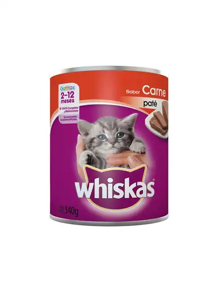 WHISKAS LATA GATITO CARNE 340GRS