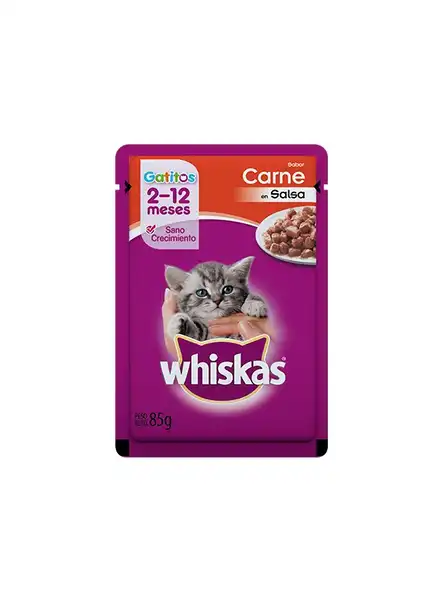 WHISKAS POUCH GATITOS CARNE 85GRS