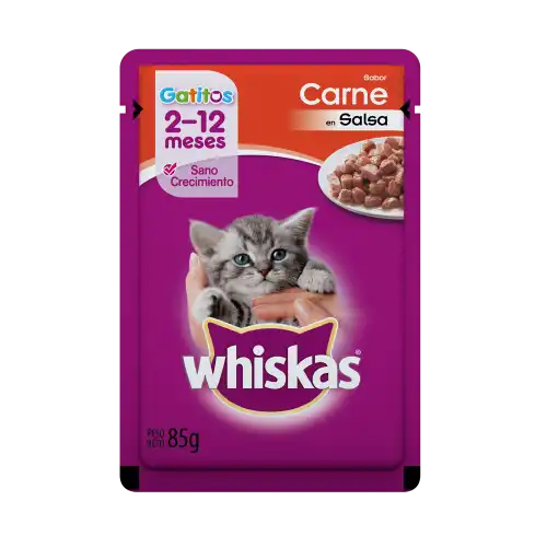 WHISKAS POUCH GATITOS CARNE 85GRS