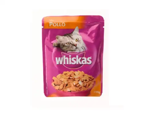WHISKAS POUCH POLLO EN SALSA 85GRS