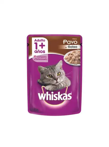 WHISKAS POUCH PAVO EN SALSA 85GRS