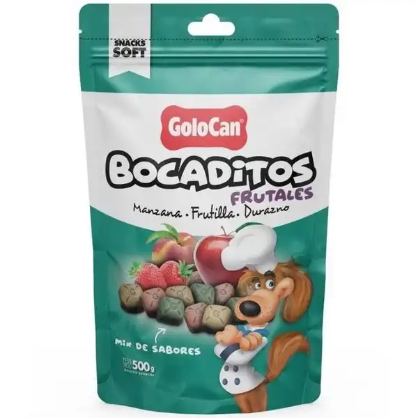 GOLOCAN BOCADITOS MANZANA FRUTILLA DURAZNO 500GRS