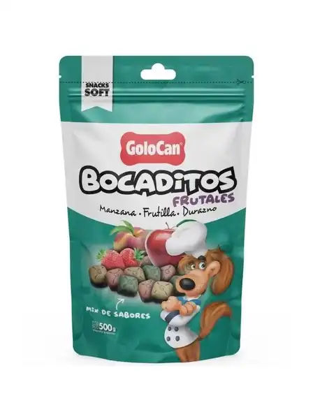 GOLOCAN BOCADITOS MANZANA FRUTILLA DURAZNO 500GRS