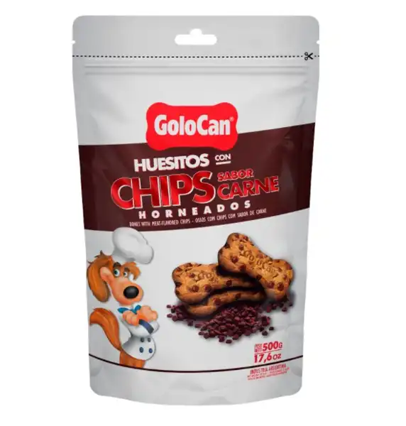 GOLOCAN HUESITOS CON CHIPS DE CARNE 500 GRS