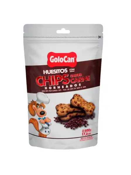 GOLOCAN HUESITOS CON CHIPS DE CARNE 500 GRS