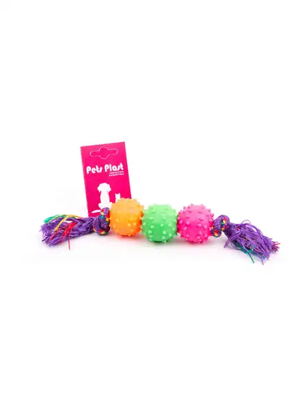 PETSPLAST PELOTA PUAS DE GOMA X3 SOGA ALPINA 8MM S1003
