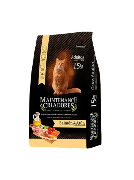 Alimento Balanceado Seco Maintenancecriadores Criadores Gatos 15 kg (salmón y Atun)