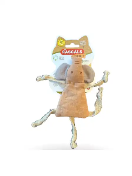 RASCALS JUGUETE CON ELEFANTE PARA GATO CON CATNIP LINO,YUTE Y ALGODON