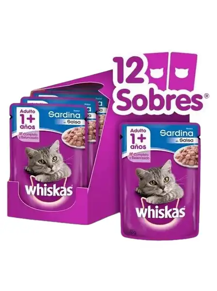 WHISKAS POUCH SARDINA (CAJA X 12U)