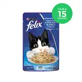 FELIX POUCH SENSACIONES DE PESCADO BLANCO EN SALSA (CAJA X 15 UNIDADES)